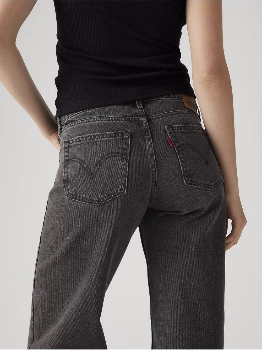 Levi's Women's Washed Black Low Rise Loose WISH ME LUCK Jeans - Picture 5 of 8